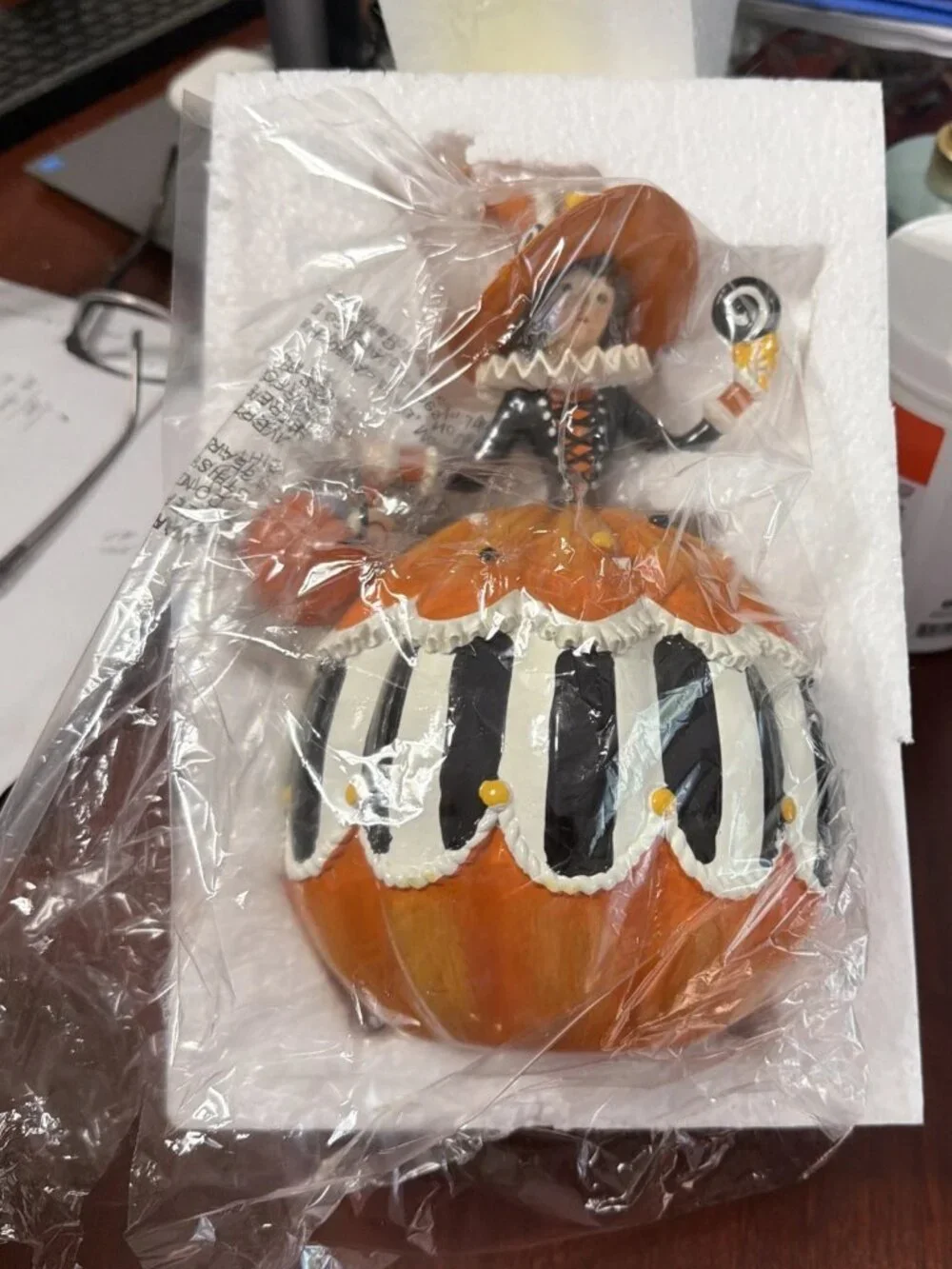 GHOULISH Witch Candy Pumpkin Figurine - Tabletop Decor - NIB